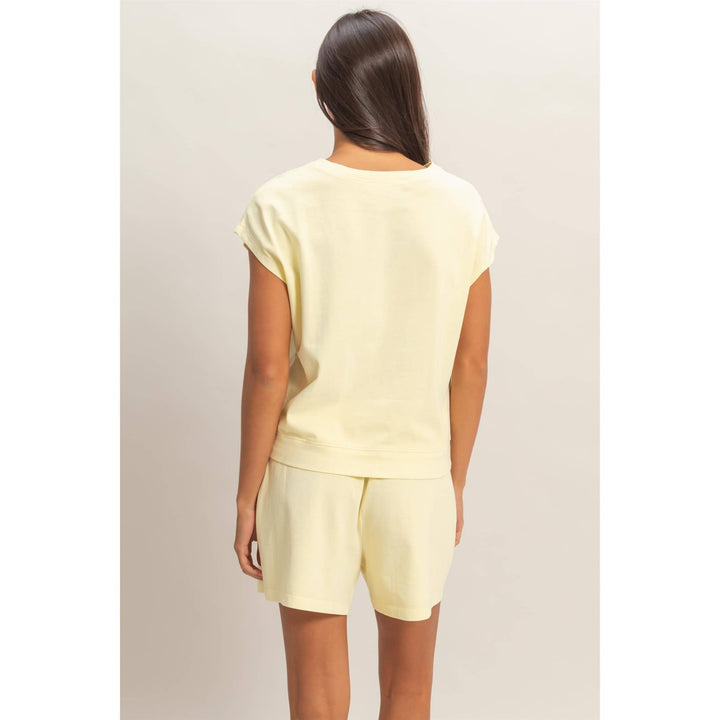 Sleeveless Crew Neck Top and Shorts Set