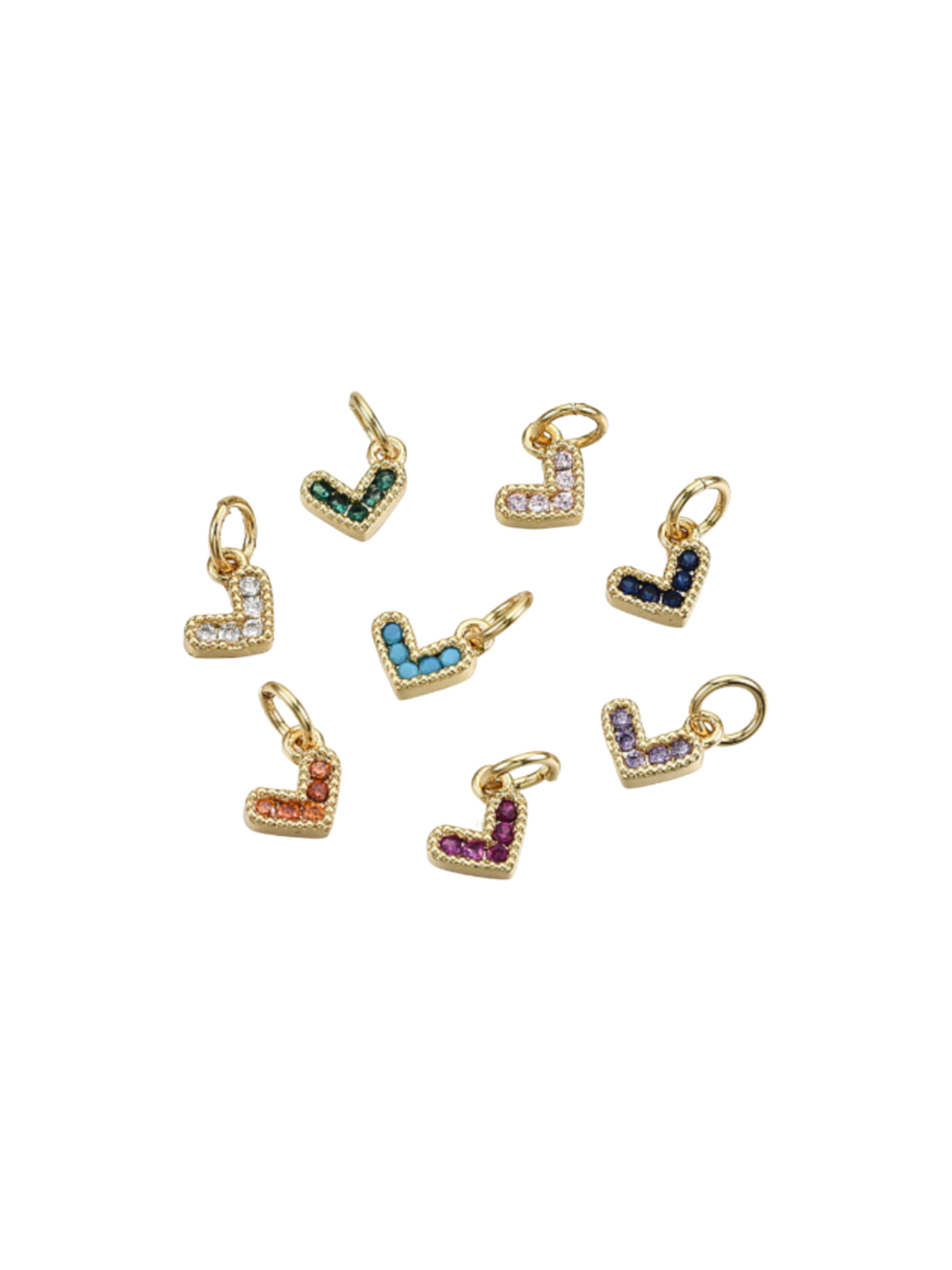 Gold Stone Heart Charm