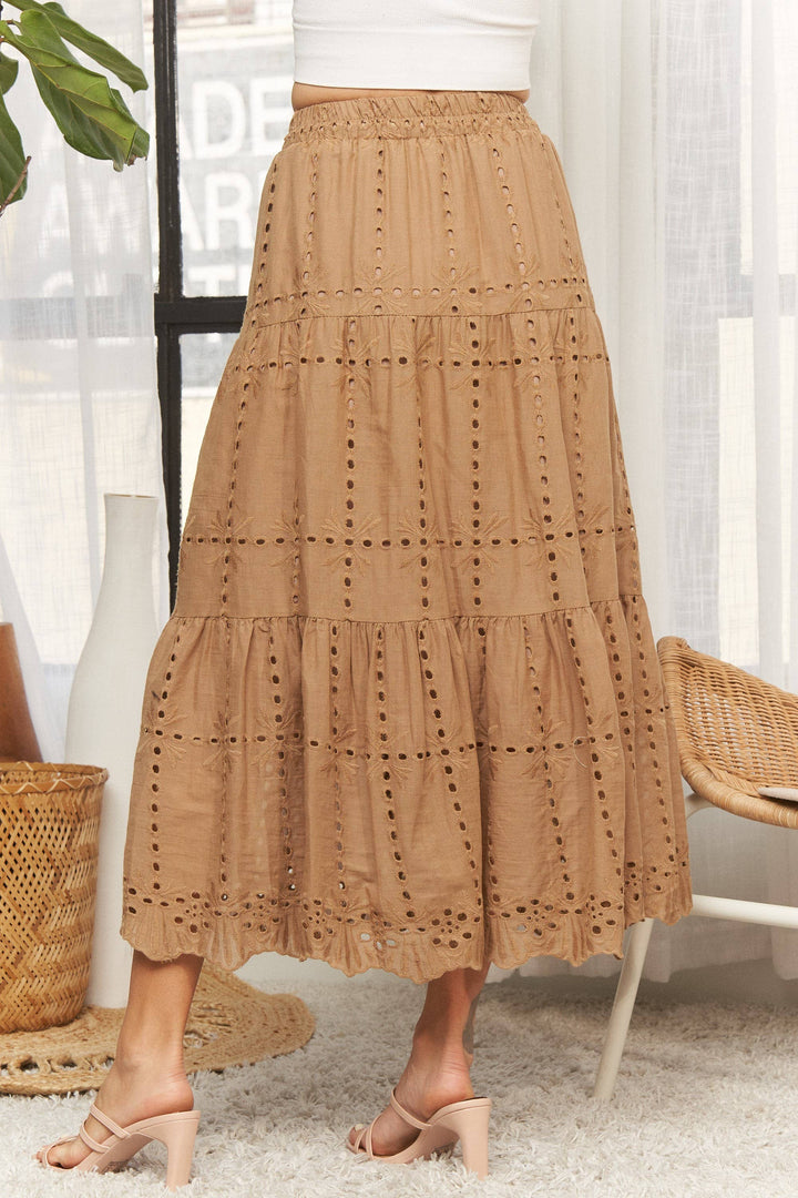TIERED MIDI SKIRT- LES4074