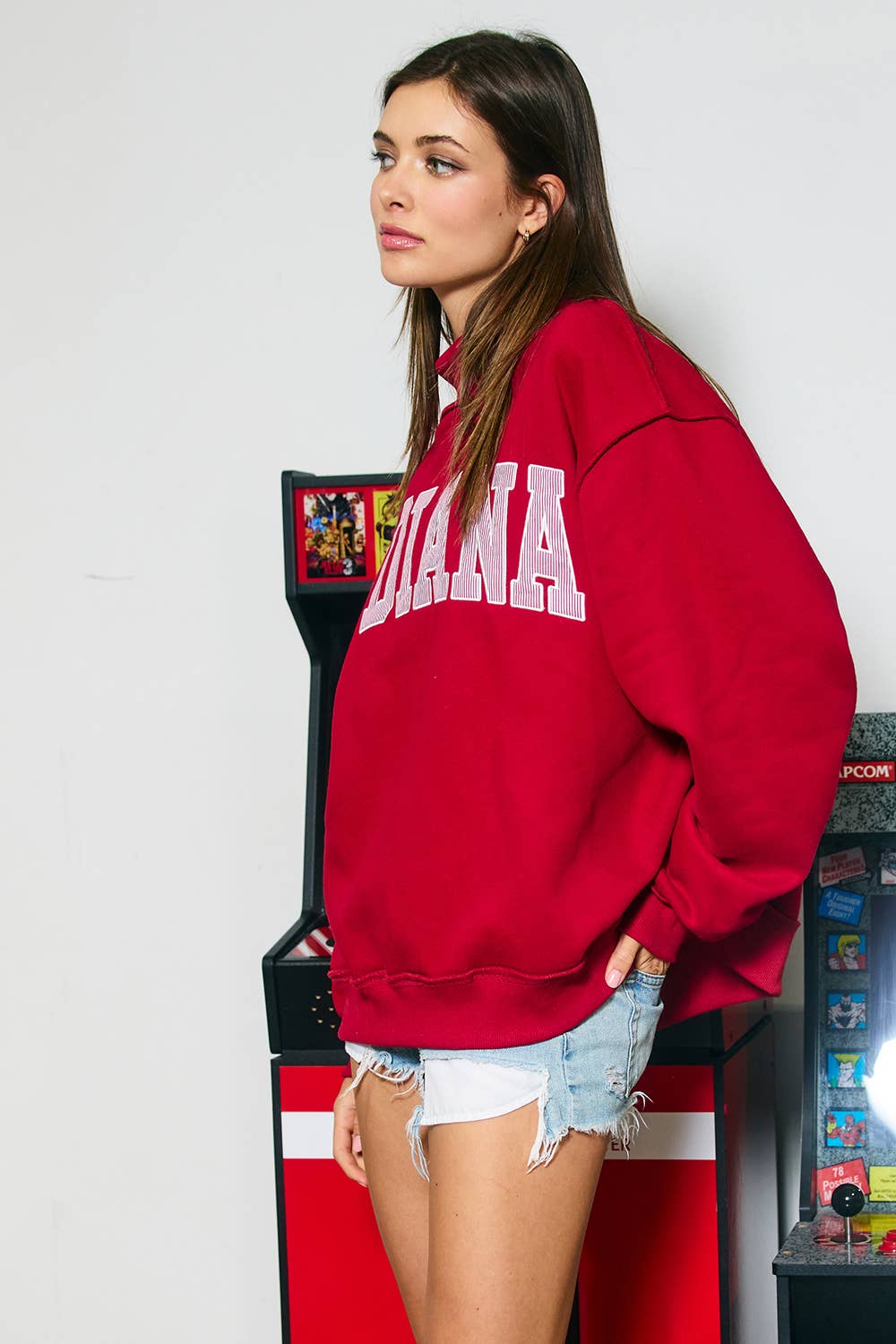 IT2594E-INDIANA1 | 'INDIANA' Stripe Embroidered Sweatshirt