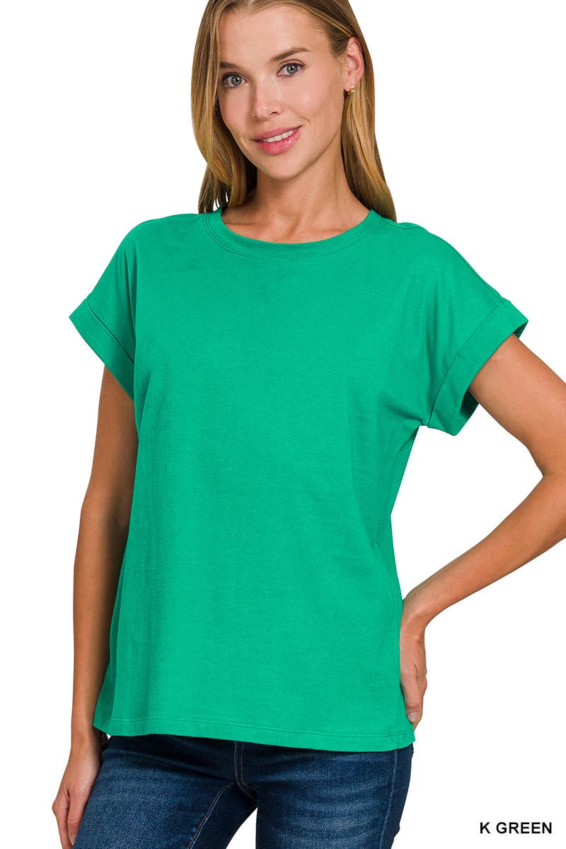 Cotton Crew Neck Short Sleeve T Shirt