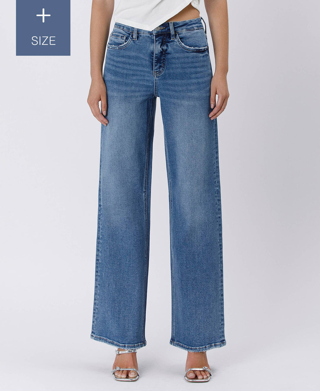 PLUS SIZE TUMMY CONTROL SUPER HIGH RISE BAGGY WIDE LV1574-P