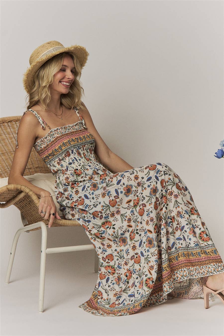 LD7501N_HE_-TIE SHOULDER MAXI DRESS