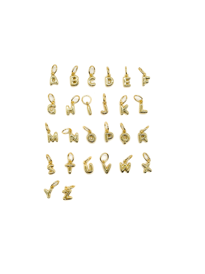 18K Gold Bubble Letters - Wholesale Alphabet