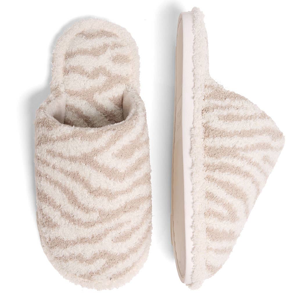 Winter Luxury Soft Zebra Pattern Slipper