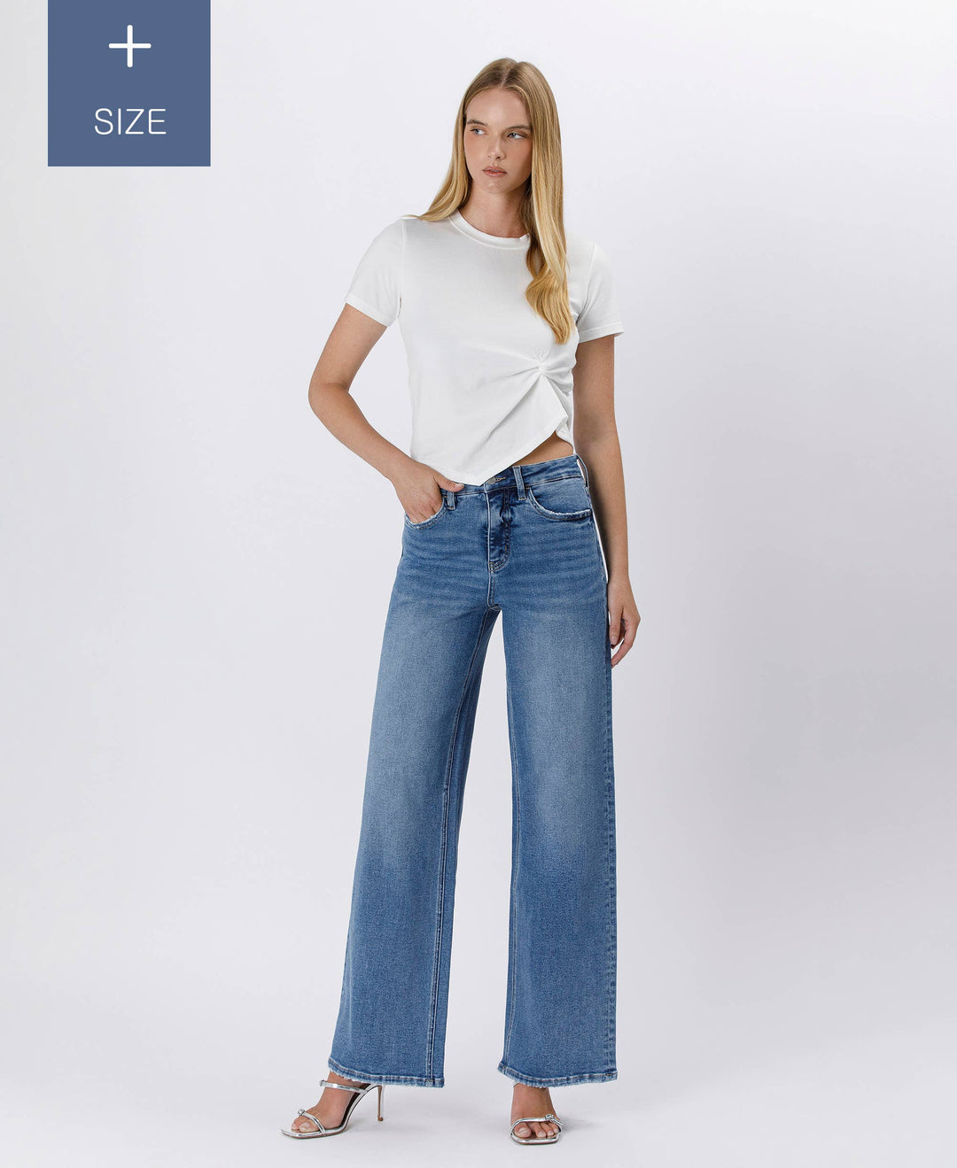 PLUS SIZE TUMMY CONTROL SUPER HIGH RISE BAGGY WIDE LV1574-P