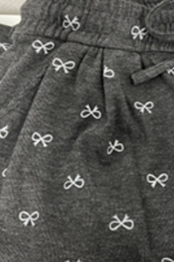 Ribbon Print Casual Long Pants