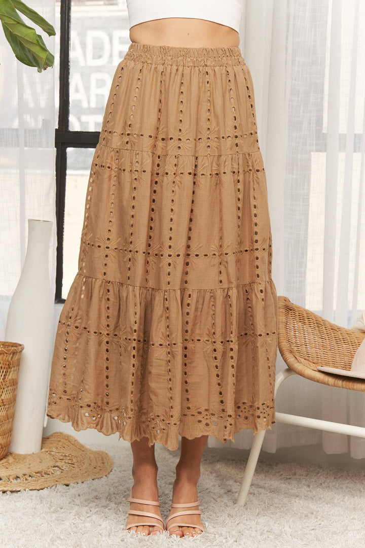 TIERED MIDI SKIRT- LES4074