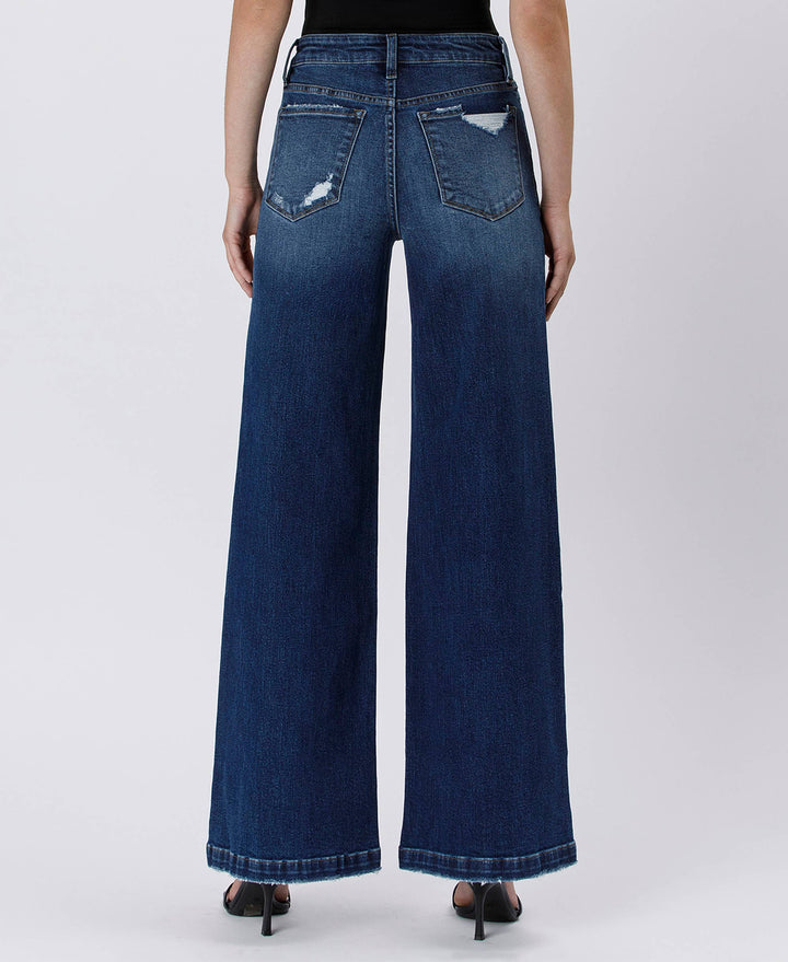 TUMMY CONTROL HIGH RISE WIDE LEG JEANS LV1443