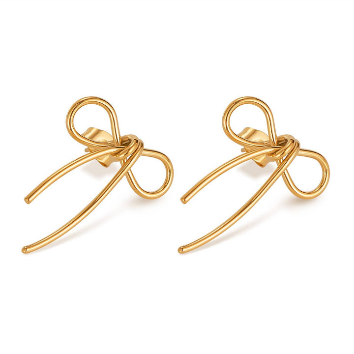 18K STAINLESS STEEL TARNISH FREE BOW EARRINGS