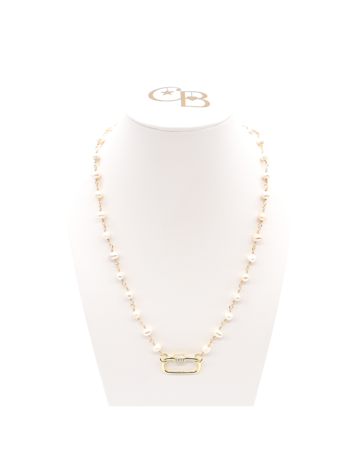 Gold Beth Charm Necklace with Large Gabi Carabiner