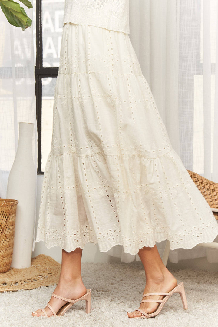 TIERED MIDI SKIRT- LES4074