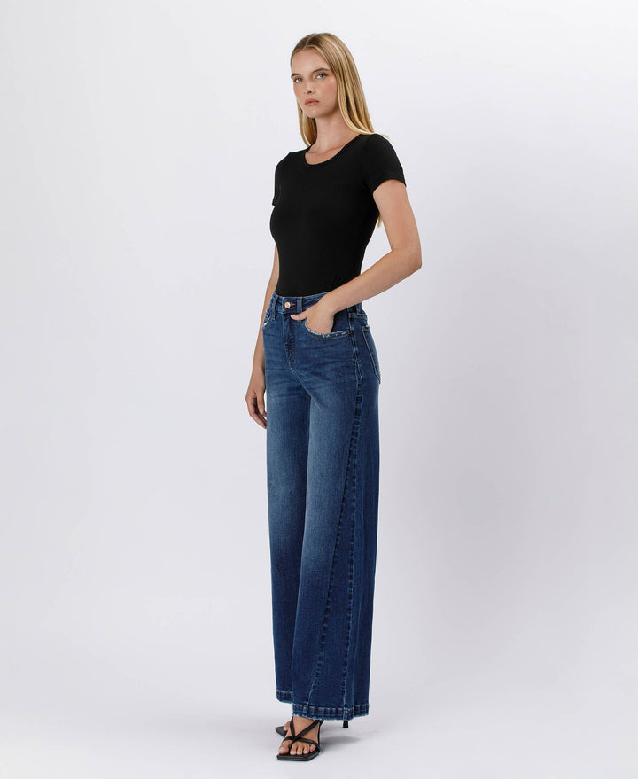 TUMMY CONTROL HIGH RISE WIDE LEG JEANS LV1443