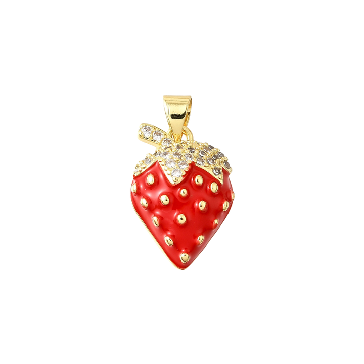 Gold Sweet Strawberry Charm