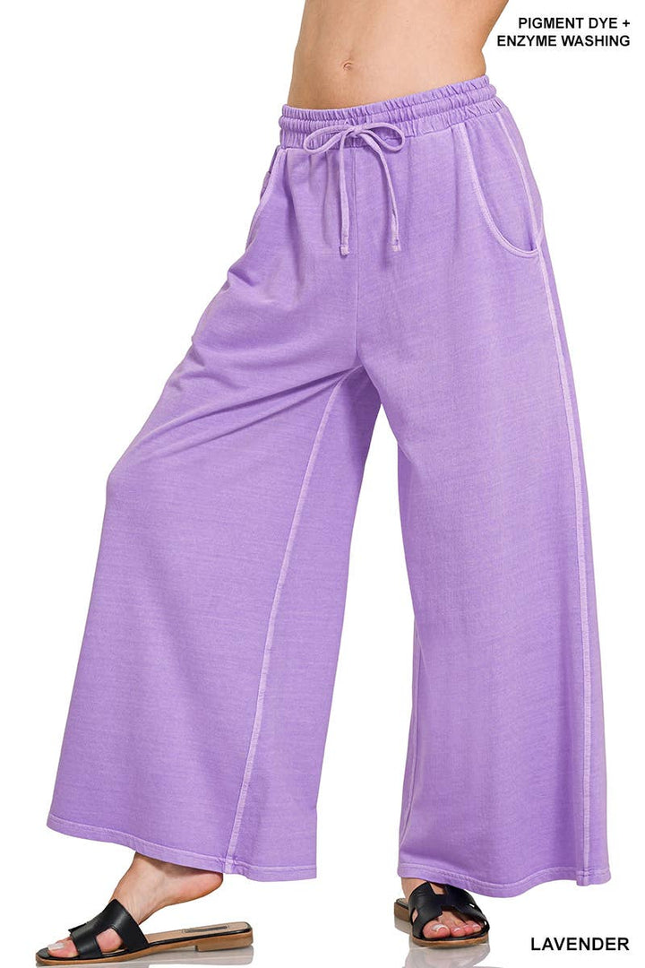 1016 French Terry Pigment Dye & Enzyme Wash Pants w/ Pockets SI-2