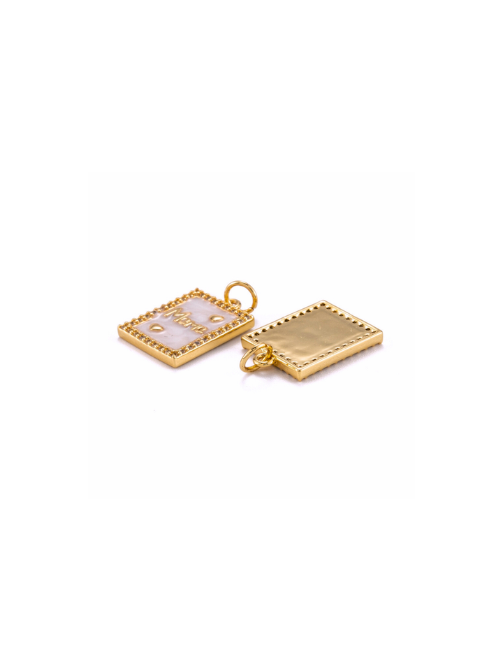 * Gold Embellished Rectangular Mama Charm