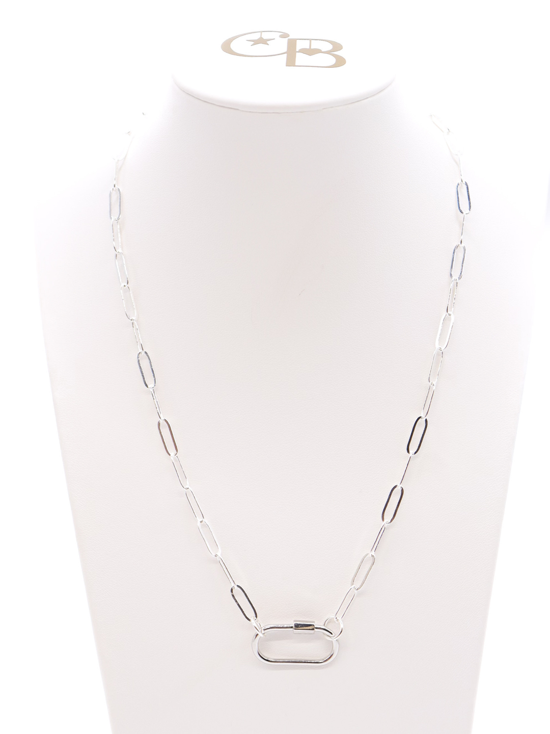 Silver Ashley Necklace with Piper Carabiner