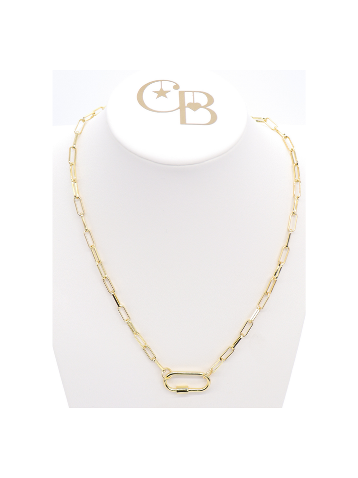 Gold Ashley Necklace with Piper Carabiner