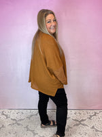 Rust Oversized Waffle Top