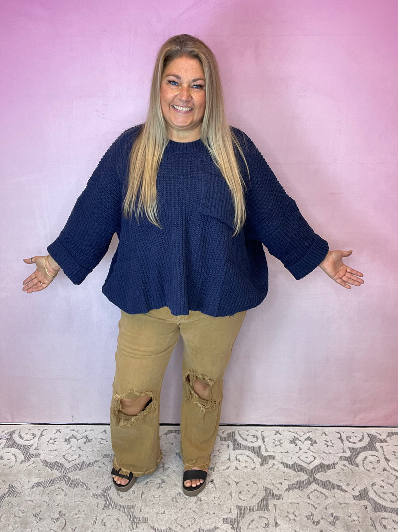 Navy Oversized Sweater