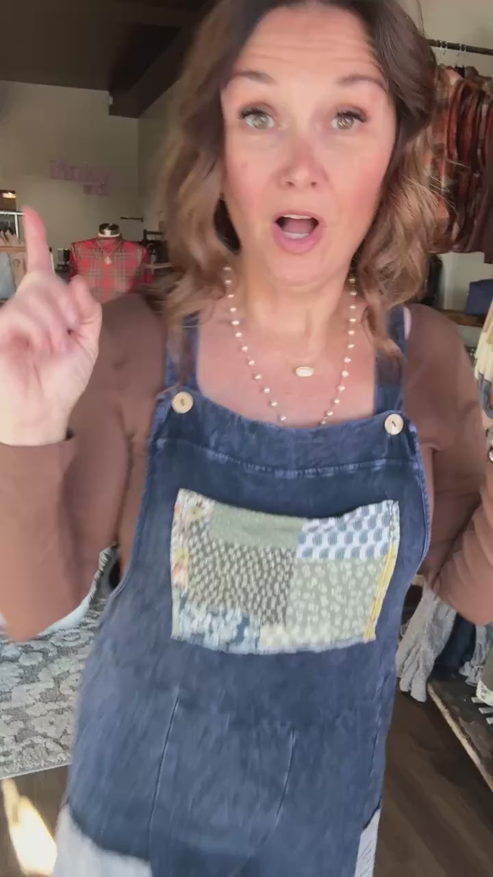 Navy Boho Wide Leg Jumpsuit