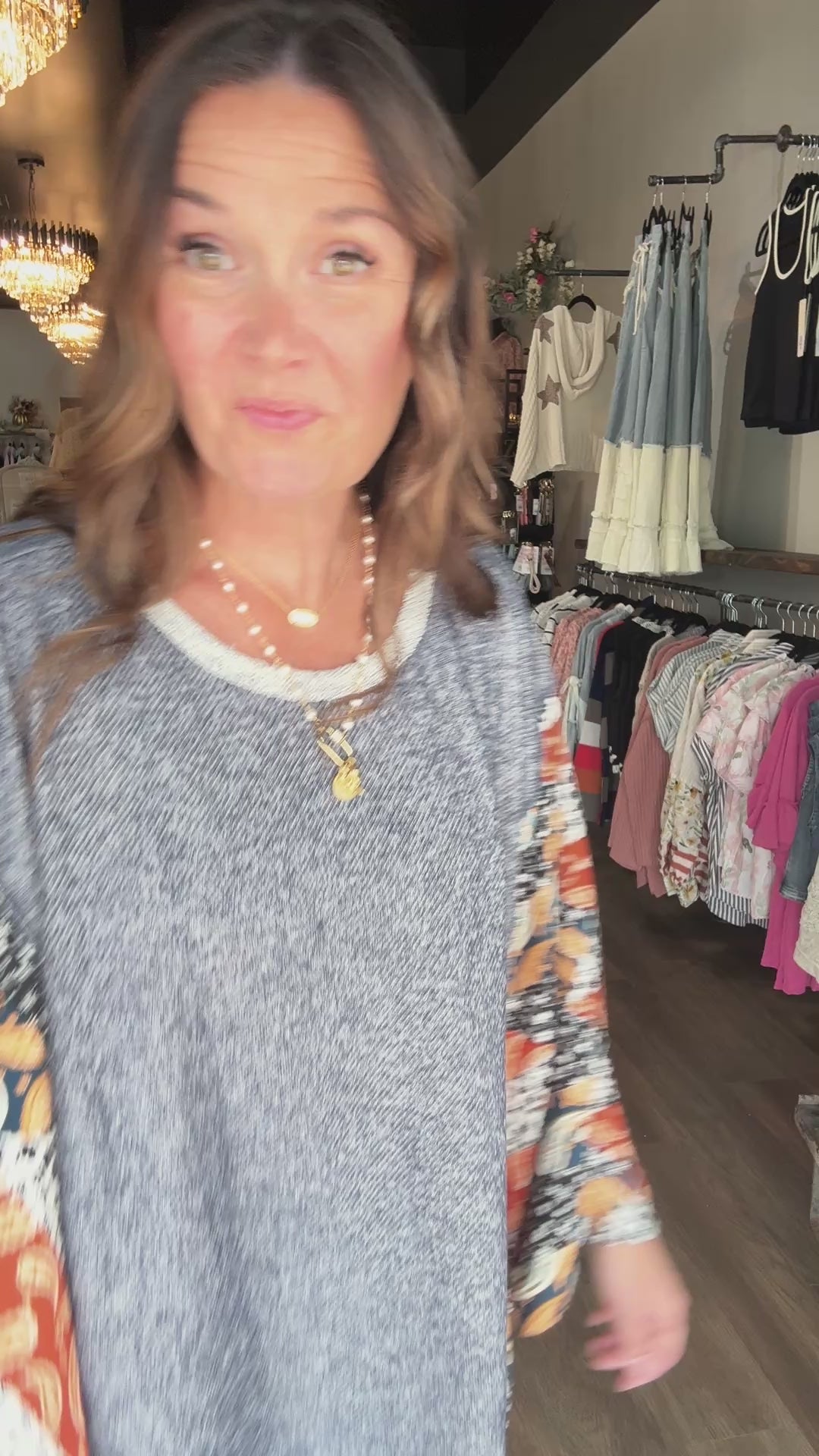Blue Patchwork Print Boho Top