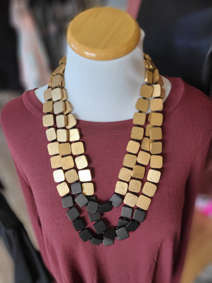 Omala Gold & Black Necklace