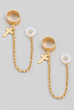 Cross Chain Cuff Airpod Earrings