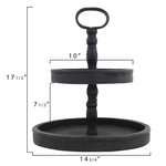 Black Distressed Double Stack Tray