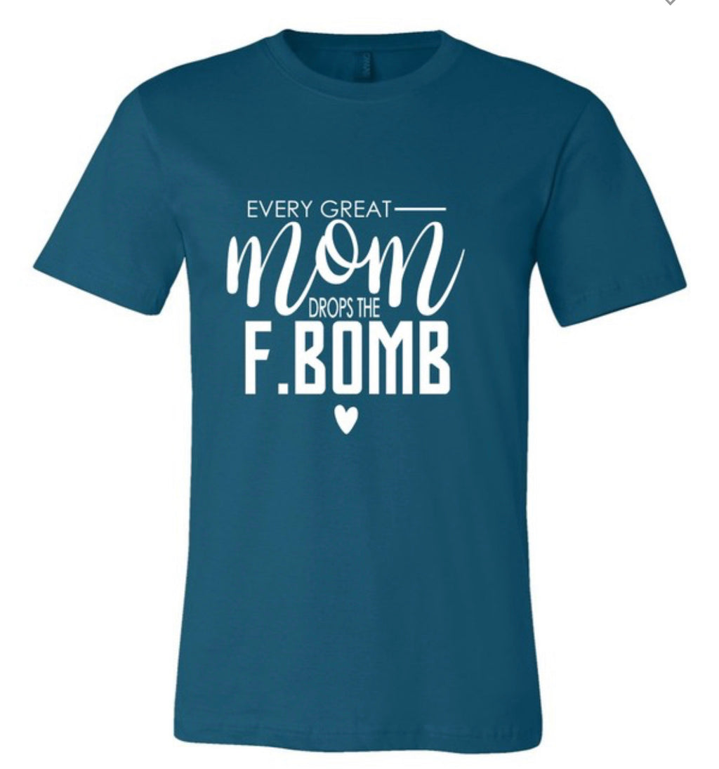 F Bomb Mom Tee Blue