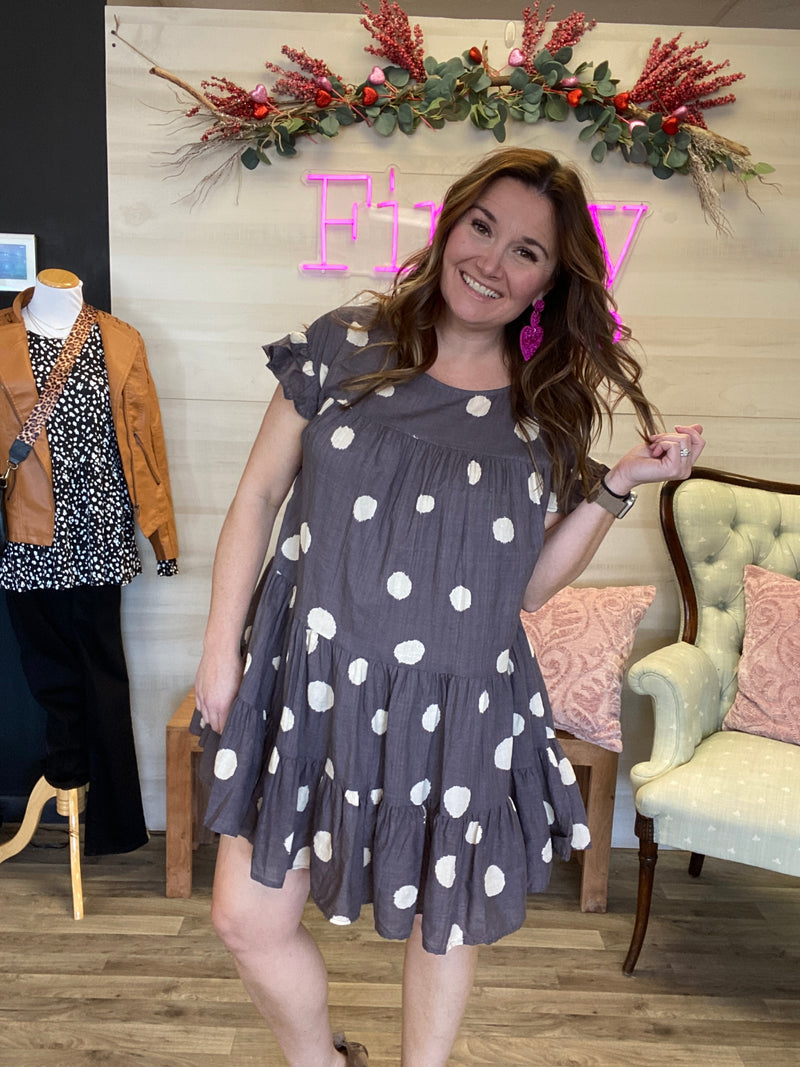 Polka Dot Tiered Mini Dress
